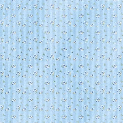 Shabby Baby Boy Scrapbook Paper 8x8 Inch, 10 Double Sided Sheets, Floral Baby Paper, Junk Journal, Card Making Supplies