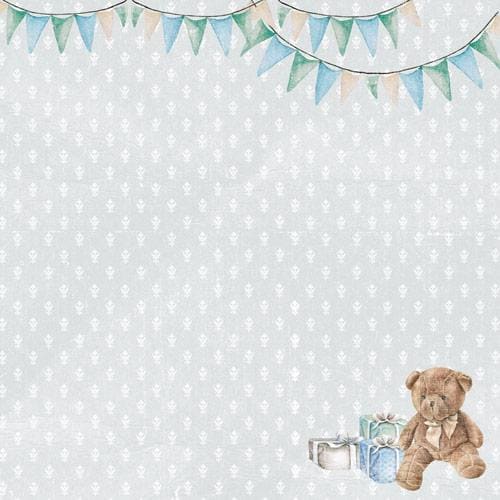 Shabby Baby Boy Scrapbook Paper 8x8 Inch, 10 Double Sided Sheets, Floral Baby Paper, Junk Journal, Card Making Supplies