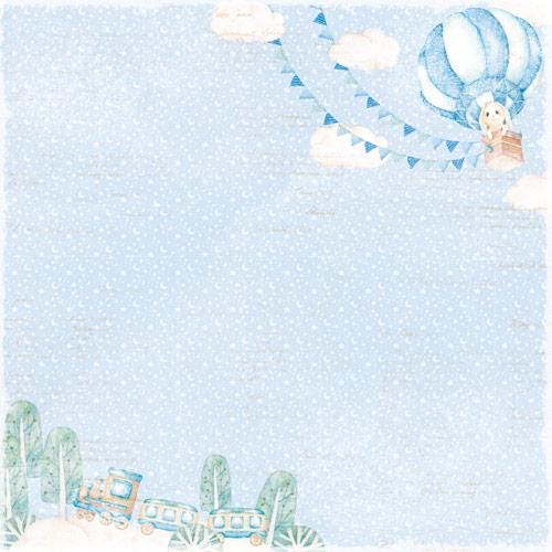 Dreamy Baby Boy Scrapbook Paper 8x8 Inch, 10 Double Sided Sheets, Baby Craft Paper, Junk Journal, Card Making Supplies