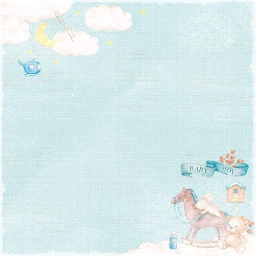 Dreamy Baby Boy Scrapbook Paper 8x8 Inch, 10 Double Sided Sheets, Baby Craft Paper, Junk Journal, Card Making Supplies