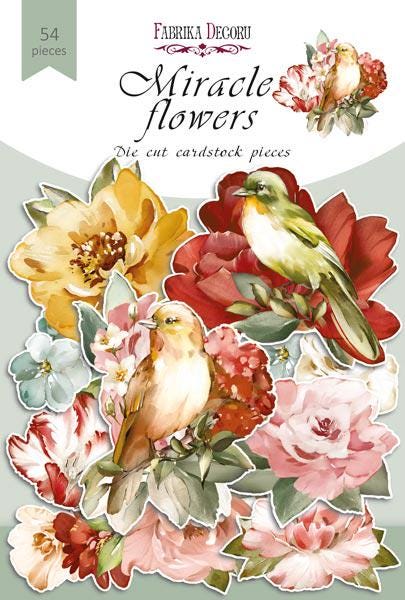 54 Floral Die Cuts, Miracle Flowers Ephemera, Bird and Flower Paper Pieces, Junk Journal Scrapbook Supplies, Not Stickers