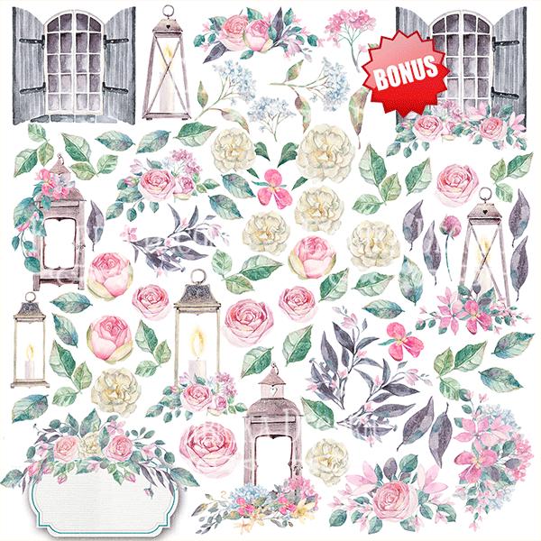 Shabby Love Scrapbook Paper Pad 8x8, Fabrika Decoru Double Sided Cardstock, Floral Paper, Junk Journal Supplies