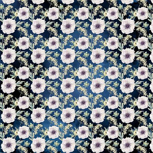 Night Garden Scrapbook Paper 8x8, Double Sided Floral Botanical Paper, Junk Journal Card Making Craft Supplies