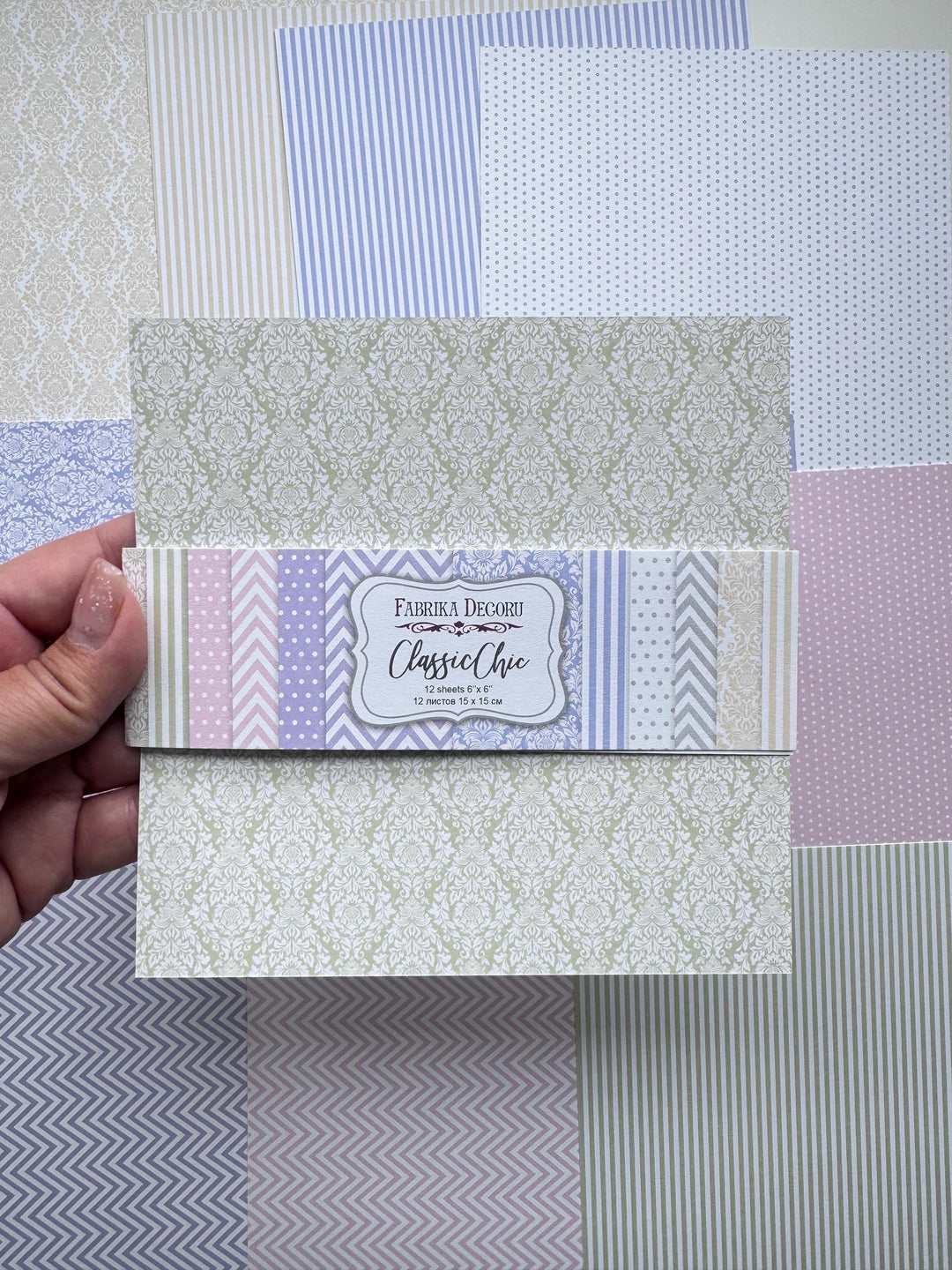 Classic Chic Scrapbook Paper 6x6 Inch, 12 Double Sided Sheets, Pastel Pattern Paper, Card Making, Junk Journal Craft Supplies