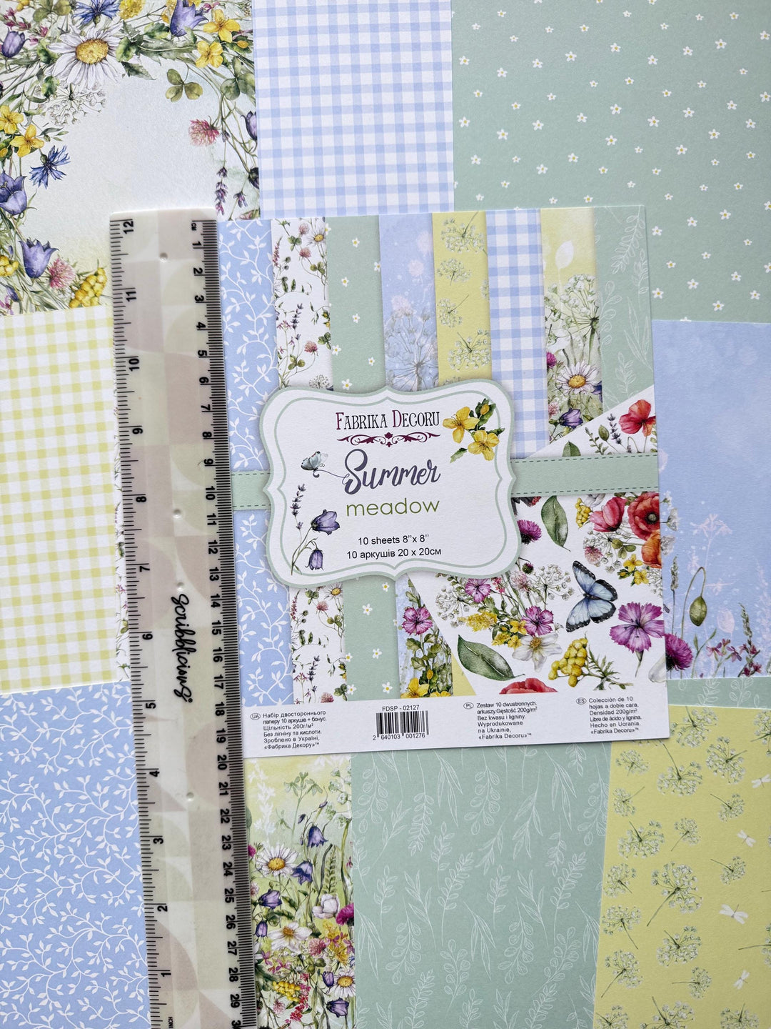 Floral Sentiments Scrapbook Paper 8x8, Floral Botanical Paper, 10 Double Sided Sheets, Junk Journal & Card Making Supplies