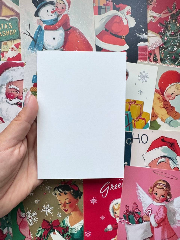 Set of 20 Vintage Christmas Postcards 14.5 x 10 cm, Retro Santa Holiday Cards, Mid Century Christmas Ephemera, Junk Journal Supplies