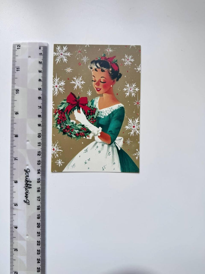 Set of 20 Vintage Christmas Postcards 14.5 x 10 cm, Retro Santa Holiday Cards, Mid Century Christmas Ephemera, Junk Journal Supplies
