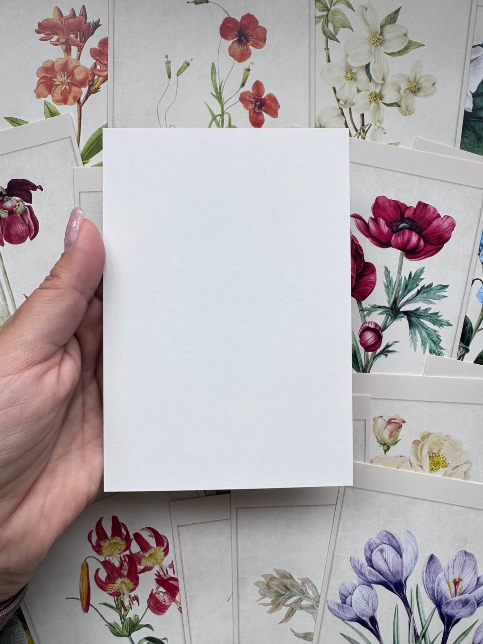 Set of 20 Botanical Flower Postcards 14.5x10 cm, Vintage Floral Cards, Botanical Illustrations, Junk Journal Ephemera, Scrapbook Supplies