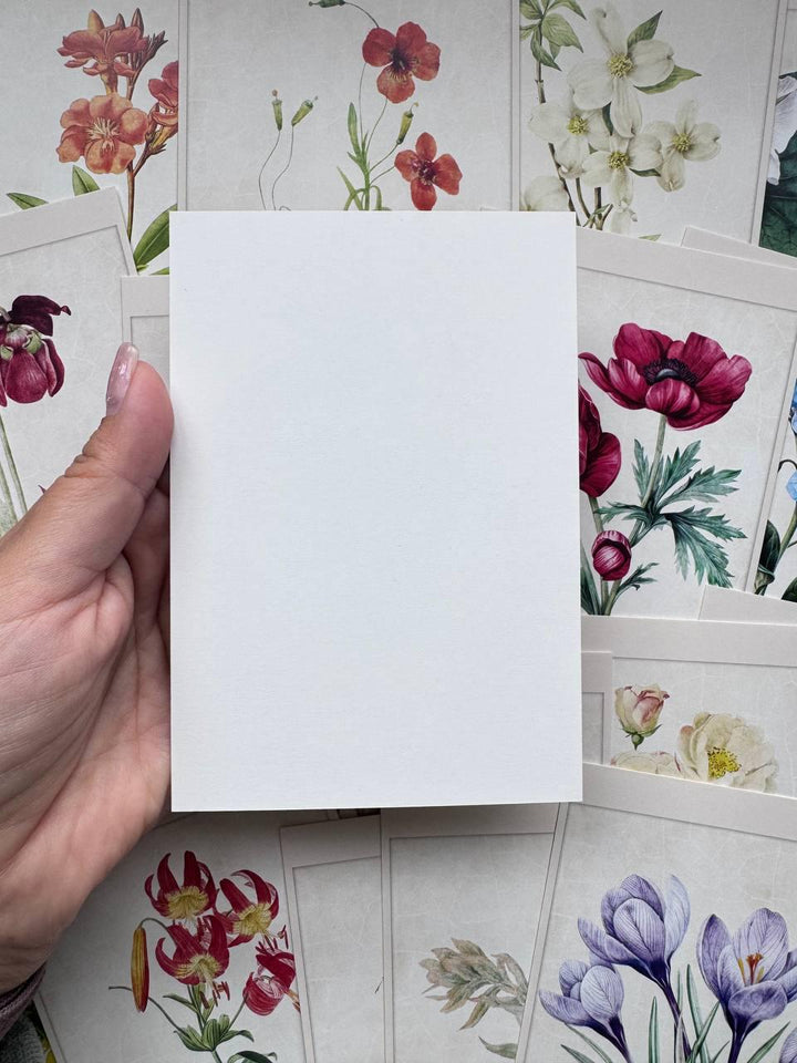 Set of 20 Botanical Flower Postcards 14.5x10 cm, Vintage Floral Cards, Botanical Illustrations, Junk Journal Ephemera, Scrapbook Supplies