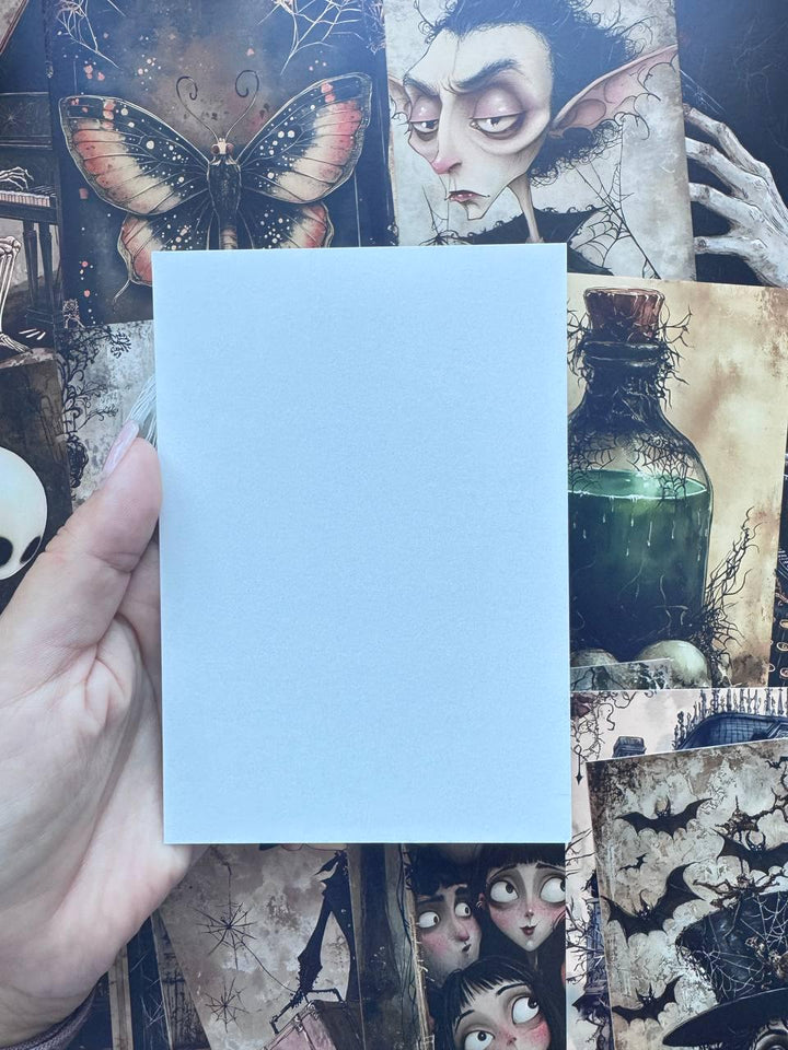 Set of 20 Gothic Halloween Postcards 14.5x10 cm, Spooky Illustration Cards, Ghost Witch Art, Dark Whimsical Ephemera Set