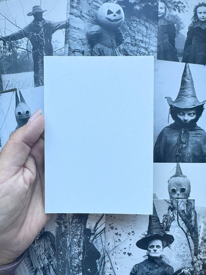 Set of 20 Vintage Halloween Postcards, Creepy Blue Gothic Photo Cards, Spooky Horror Ephemera, Junk Journal Cards 14.5x10 cm