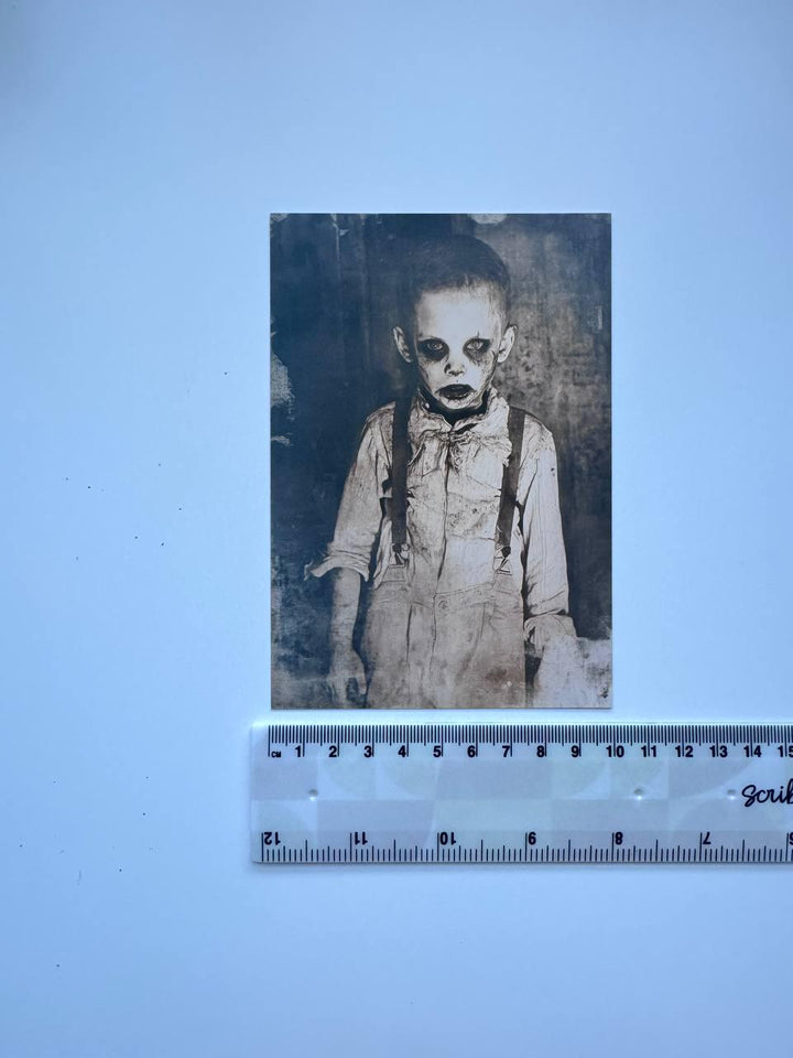 Set of 20 Creepy Halloween Postcards, Gothic Vintage Horror Art Cards, Spooky Children Illustrations, Blank Back, 14.5 x 10 cm