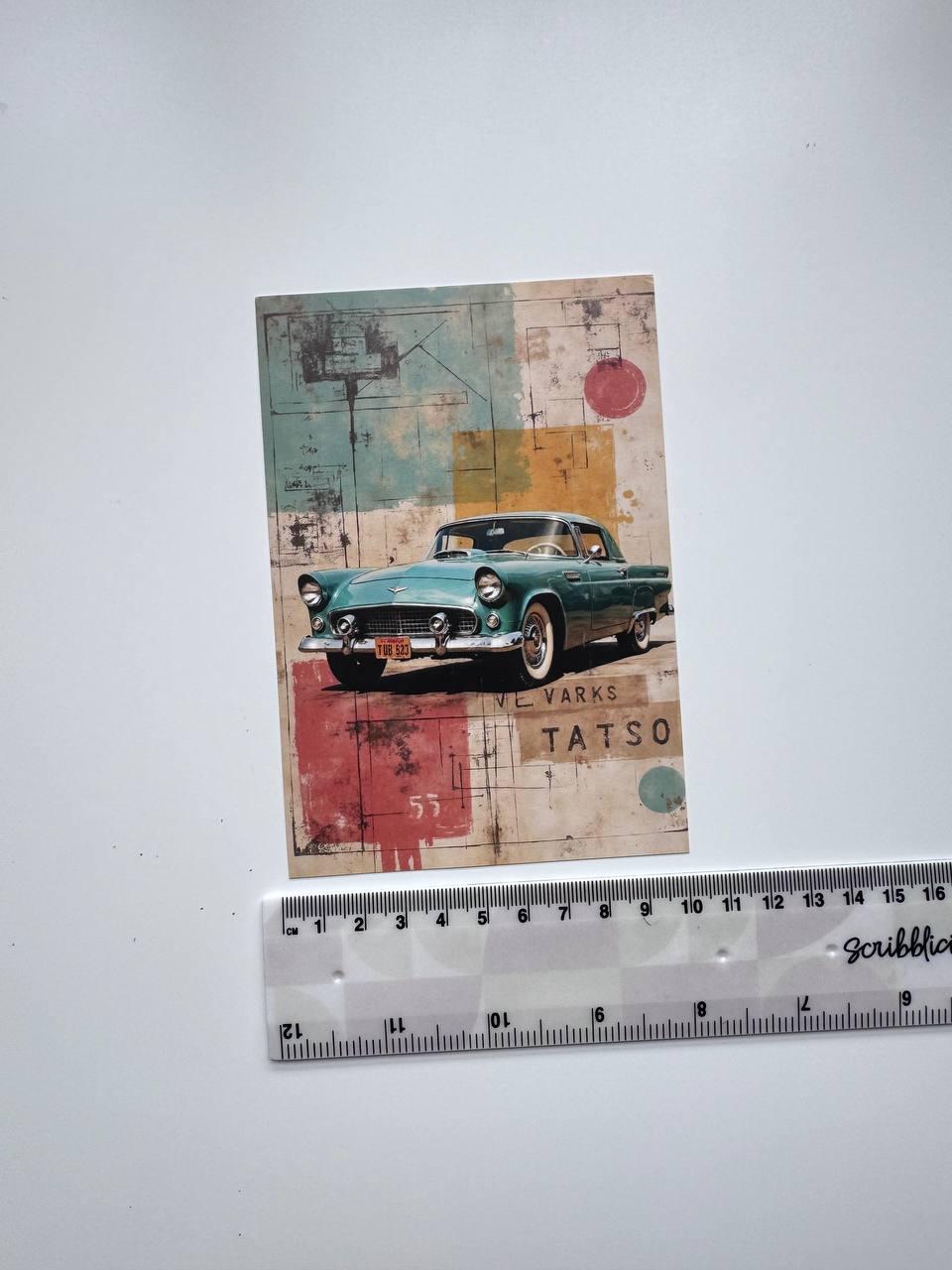 Set of 20 Vintage Car Postcards, Classic Automobile Cards, Retro Racing Cars, Junk Journal Ephemera, Scrapbooking & Collage Supplies