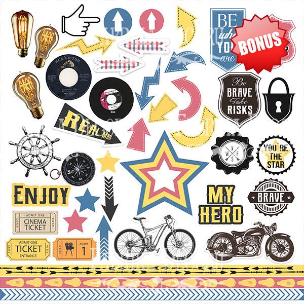 Specially for Him Scrapbook Paper 12x12 Inch, 10 Double Sided Sheets, Masculine Craft Paper, Junk Journal, Card Making Supplies