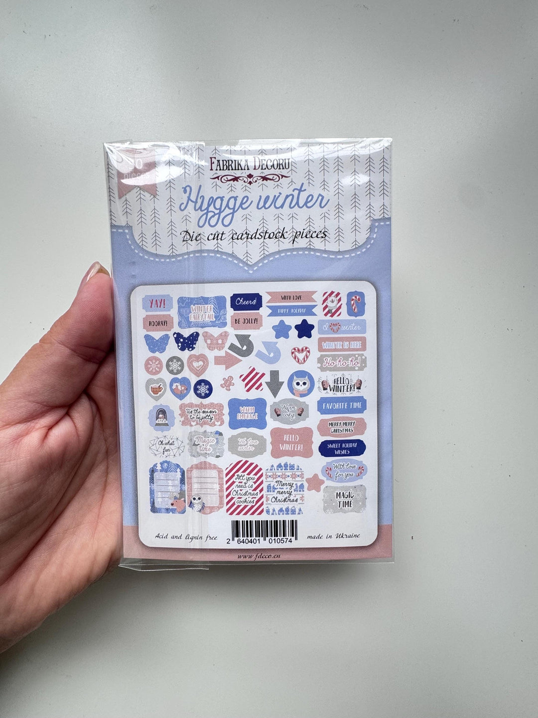 50 Hygge Winter Die Cuts, Christmas Words & Labels, Winter Ephemera, Cardstock Pieces, NOT Stickers, No Adhesive