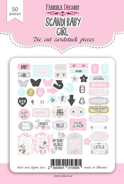 50 Baby Girl Die Cuts, Scandi Baby Ephemera, Newborn Scrapbook Paper Pieces, Baby Shower Junk Journal Supplies, Not Stickers