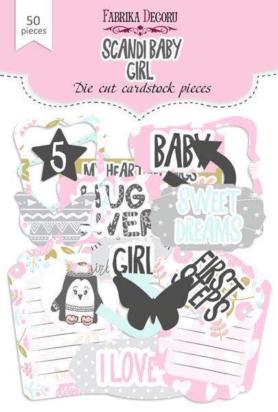50 Baby Girl Die Cuts, Scandi Baby Ephemera, Newborn Scrapbook Paper Pieces, Baby Shower Junk Journal Supplies, Not Stickers