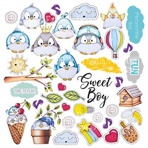 My Tiny Sparrow Boy Scrapbook Paper 8x8 Inch, 10 Double Sided Sheets, Baby Boy Craft Paper, Junk Journal, Card Making Supplies