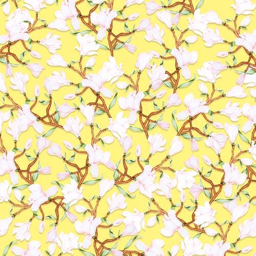 Magnolia in Bloom Scrapbook Paper 8x8 Inch, 10 Double Sided Sheets, Floral Craft Paper, Junk Journal, Card Making Supplies