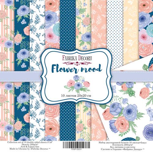 Flower Mood Scrapbook Paper 8x8 Inch, 10 Double Sided Sheets, Floral Craft Paper, Junk Journal, Card Making Supplies