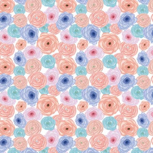 Flower Mood Scrapbook Paper 8x8 Inch, 10 Double Sided Sheets, Floral Craft Paper, Junk Journal, Card Making Supplies