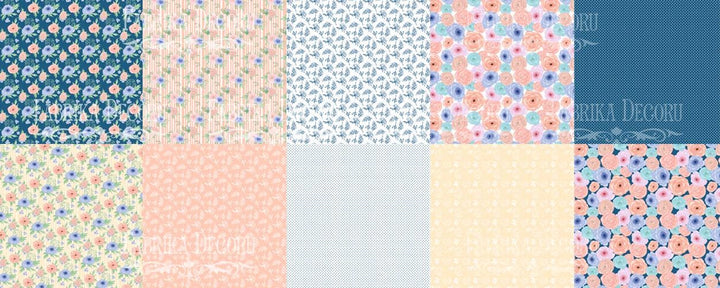Flower Mood Scrapbook Paper 8x8 Inch, 10 Double Sided Sheets, Floral Craft Paper, Junk Journal, Card Making Supplies