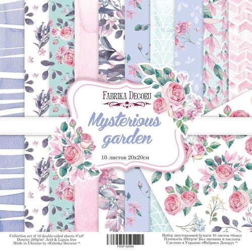 Mysterious Garden Scrapbook Paper 8x8 Inch, 10 Double Sided Sheets, Floral Rose Paper, Junk Journal, Card Making Supplies