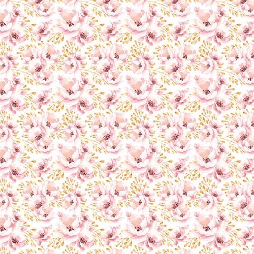 Say Yes Scrapbook Paper 8x8, Double Sided Pink Floral Paper, Wedding Junk Journal Card Making Craft Supplies