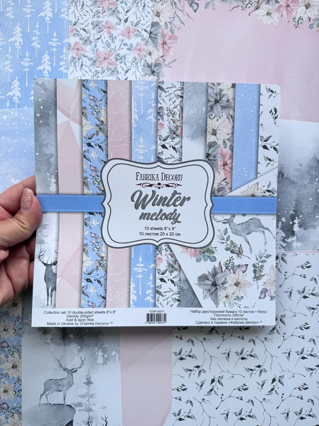 Winter Melody Scrapbook Paper 8x8, Double-Sided Winter Paper, Christmas Junk Journal & Card Making Supplies