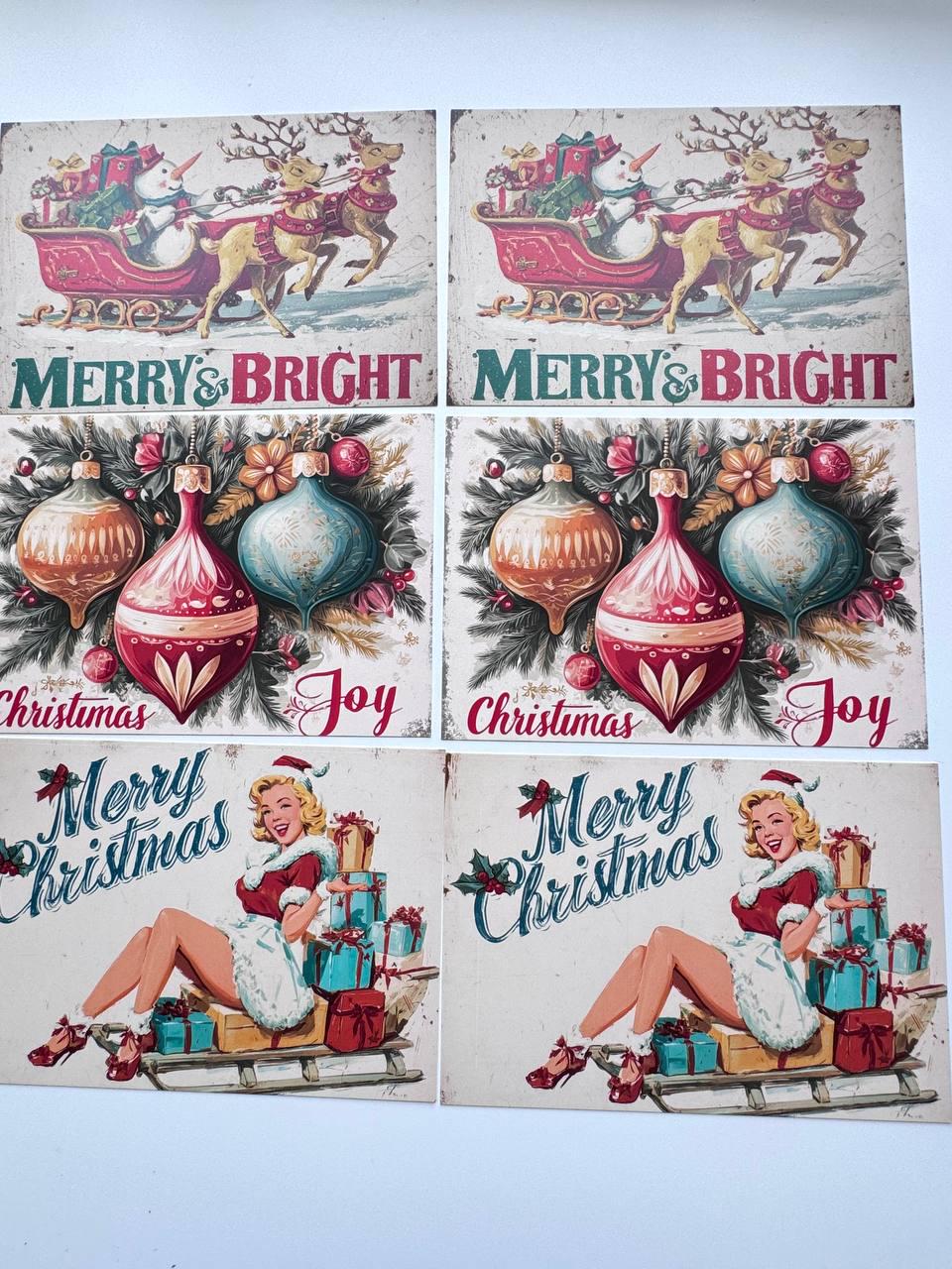Set of 20 Vintage Christmas Postcards, Retro Santa Holiday Cards, Nostalgic Christmas Ephemera, Junk Journal Scrapbooking, 14.5 x 10 cm