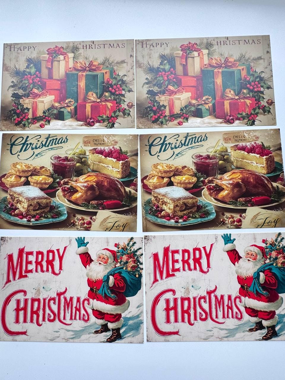 Set of 20 Vintage Christmas Postcards, Retro Santa Holiday Cards, Nostalgic Christmas Ephemera, Junk Journal Scrapbooking, 14.5 x 10 cm