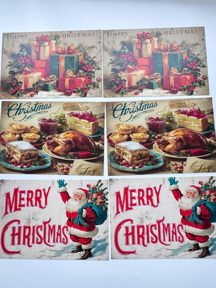 Set of 20 Vintage Christmas Postcards, Retro Santa Holiday Cards, Nostalgic Christmas Ephemera, Junk Journal Scrapbooking, 14.5 x 10 cm