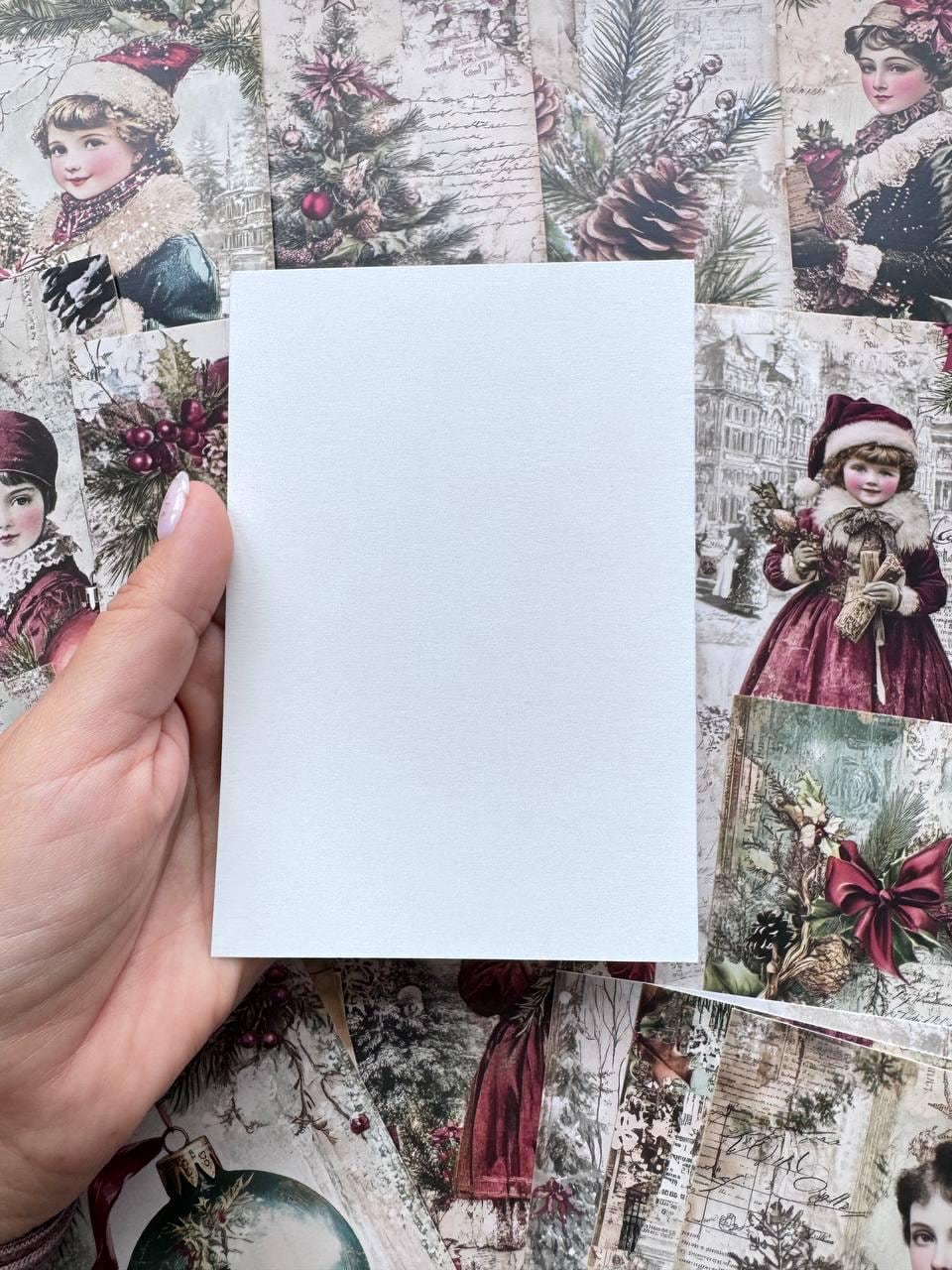 Set of 20 Vintage Christmas Postcards, Victorian Children, Winter Train, Festive Collage Cards, Junk Journal Ephemera, 14.5 x 10 cm