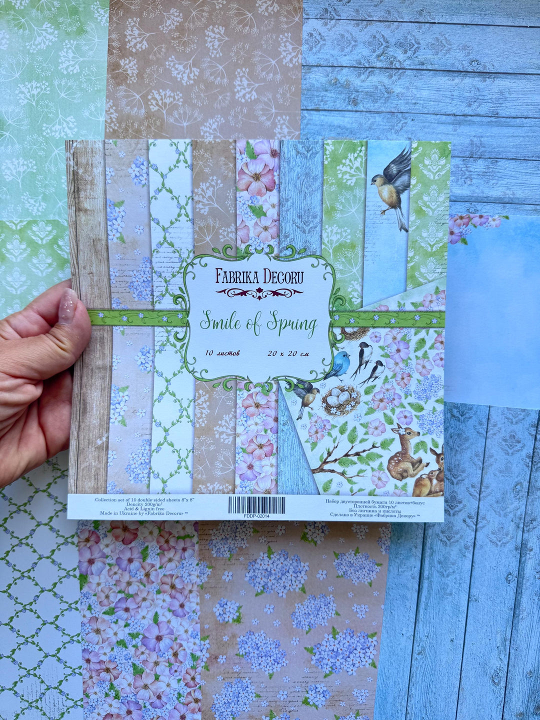 Smile of Spring Scrapbook Paper 12x12 Inch, 10 Double Sided Sheets, Floral Bird Paper, Junk Journal, Card Making Supplies