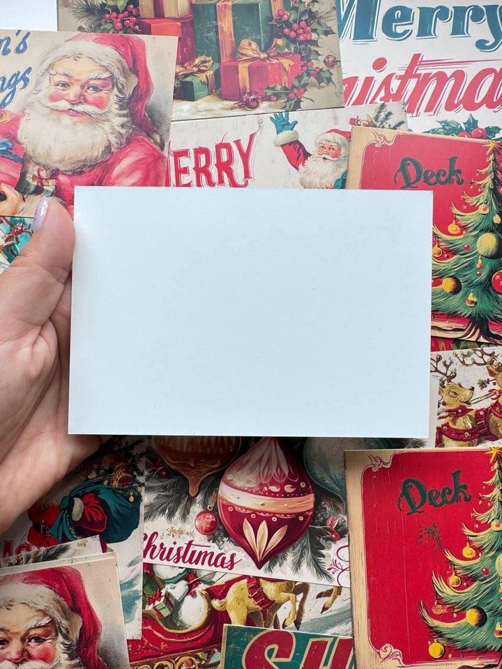 Set of 20 Vintage Christmas Postcards, Retro Santa Holiday Cards, Nostalgic Christmas Ephemera, Junk Journal Scrapbooking, 14.5 x 10 cm