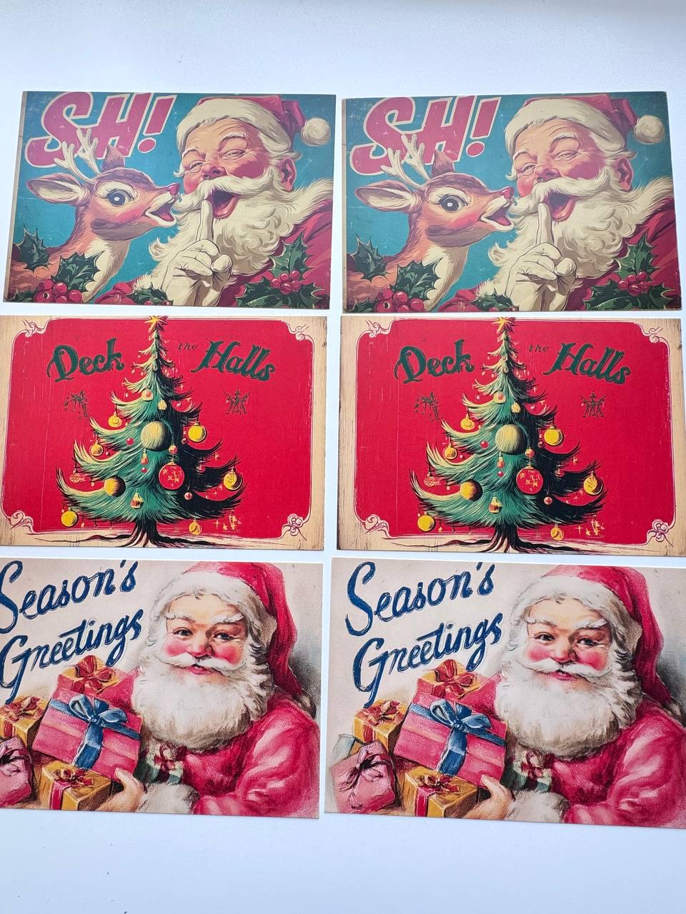 Set of 20 Vintage Christmas Postcards, Retro Santa Holiday Cards, Nostalgic Christmas Ephemera, Junk Journal Scrapbooking, 14.5 x 10 cm