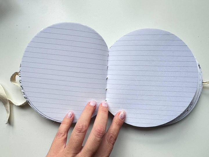 Personalised Botanical Notebook, Handmade Round Lined Journal, Floral Fabric Notebook, Writing Journal, Nature Inspired Gift