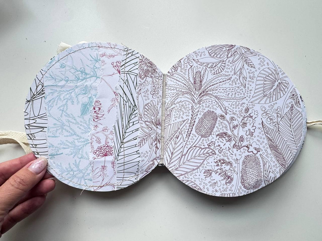 Personalised Botanical Notebook, Handmade Round Lined Journal, Floral Fabric Notebook, Writing Journal, Nature Inspired Gift