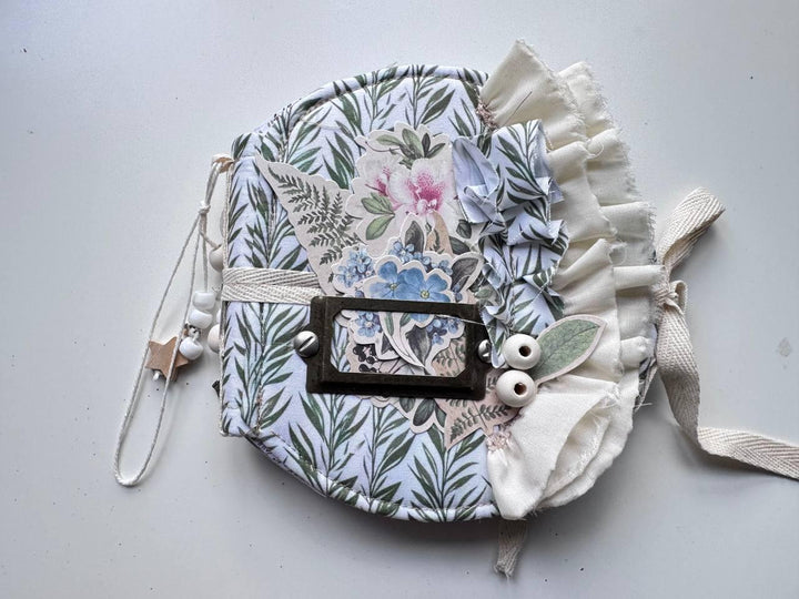 Personalised Botanical Notebook, Handmade Round Lined Journal, Floral Fabric Notebook, Writing Journal, Nature Inspired Gift