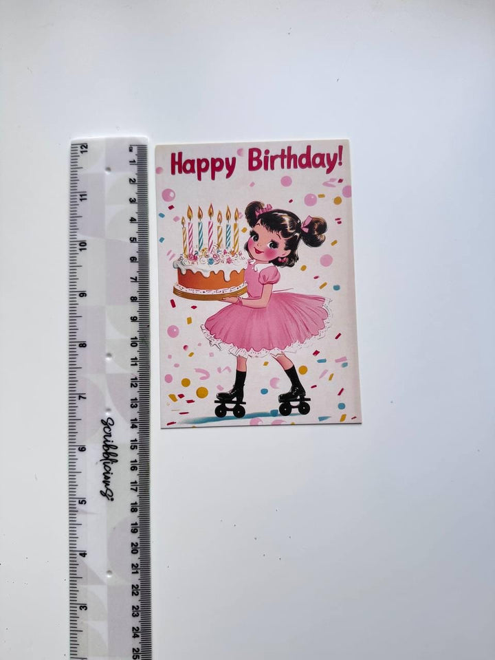 Set of 20 Vintage Birthday Postcards, Retro Birthday Illustration Cards, 14.5 x 10 cm, Scrapbooking & Junk Journal Ephemera