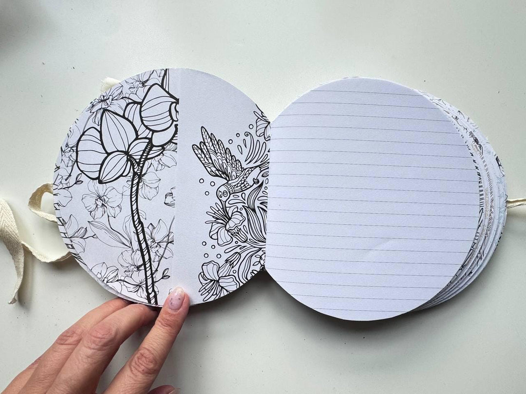Personalised Botanical Notebook, Handmade Round Lined Journal, Floral Fabric Notebook, Writing Journal, Nature Inspired Gift