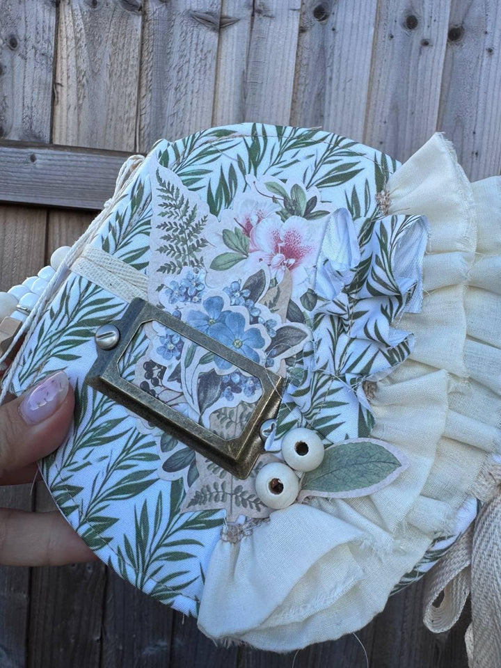 Personalised Botanical Notebook, Handmade Round Lined Journal, Floral Fabric Notebook, Writing Journal, Nature Inspired Gift