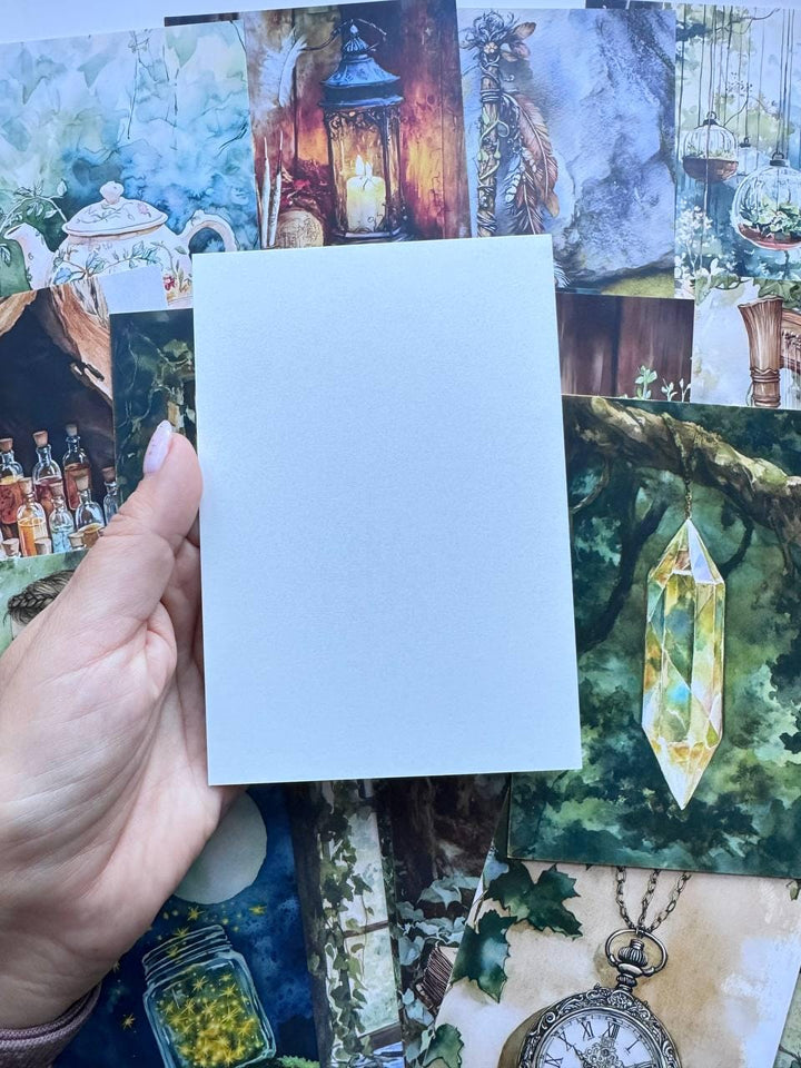 Set of 20 Mystical Forest Postcards, Dreamcatcher Potion Bottles, Magical Woodland Art Cards, 14.5 x 10 cm, Junk Journal Ephemera