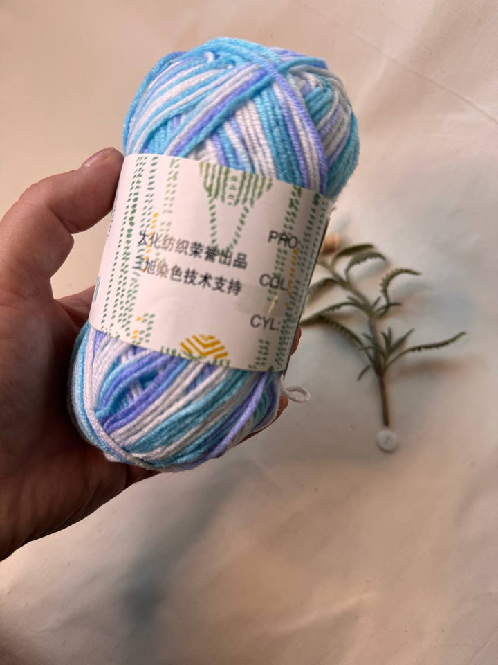 Acrylic Yarn – 50 g Multicolour Pastel Yarn for Knitting, Crochet & Creative Projects