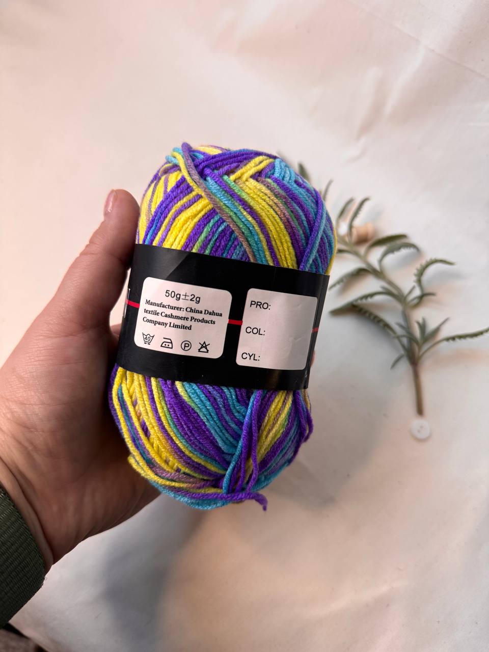 Acrylic Yarn – 50 g Multicolour Pastel Yarn for Knitting, Crochet & Creative Projects