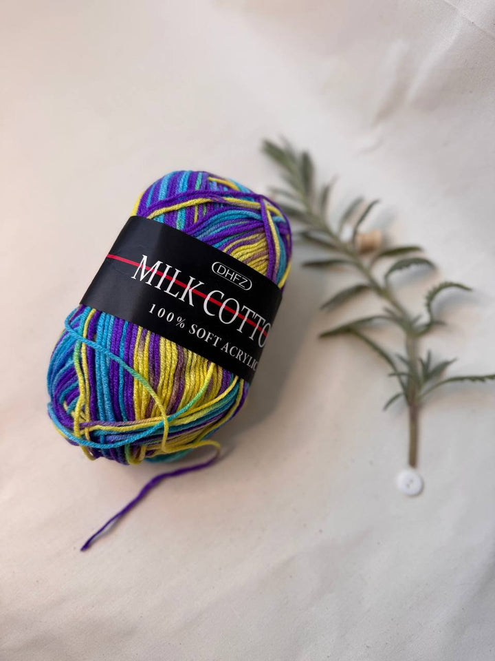 Acrylic Yarn – 50 g Multicolour Pastel Yarn for Knitting, Crochet & Creative Projects