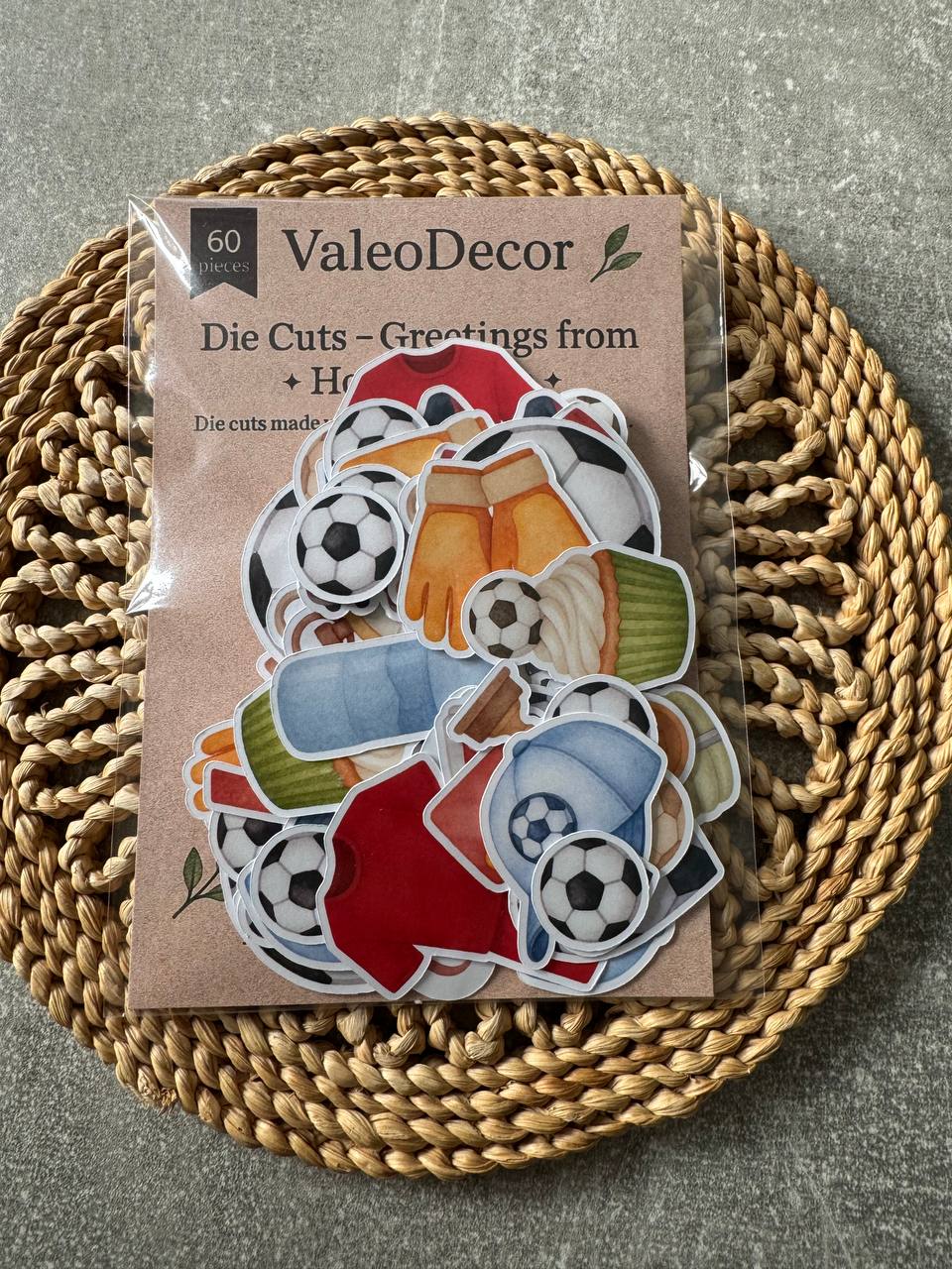 Football Die Cuts Set (60 pcs) – Handmade Paper Embellishments for Scrapbooking & Card Making | NOT Stickers