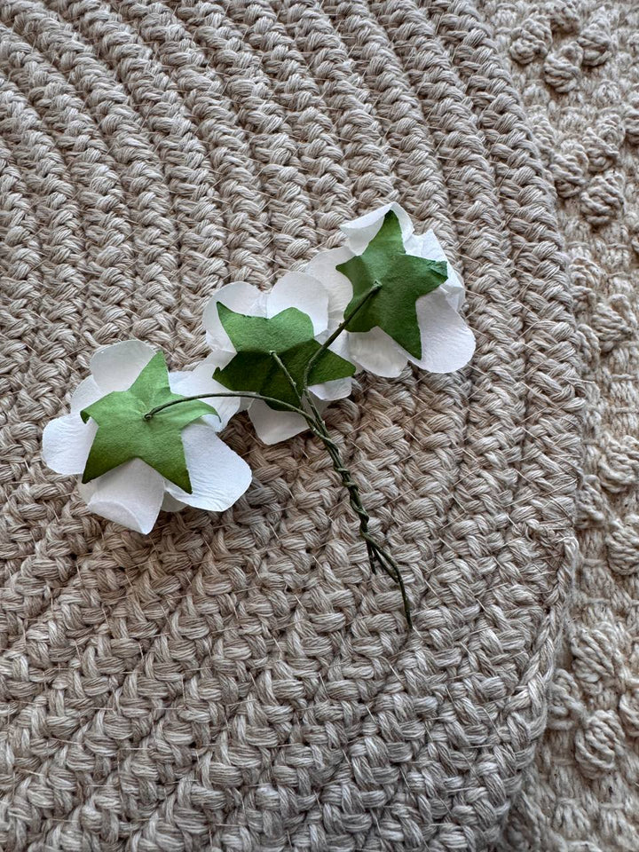 White Paper Flowers – Set of 3 for Scrapbooking & Craft Decor