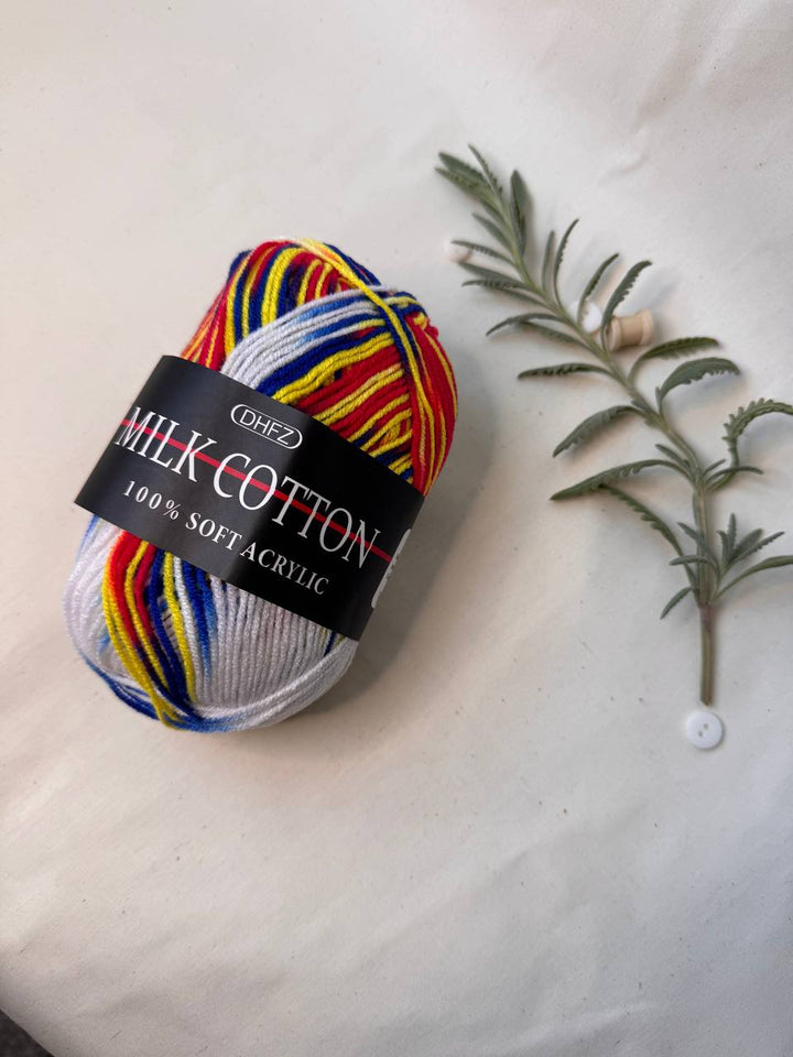 Acrylic Yarn – 50 g Multicolour Pastel Yarn for Knitting, Crochet & Creative Projects