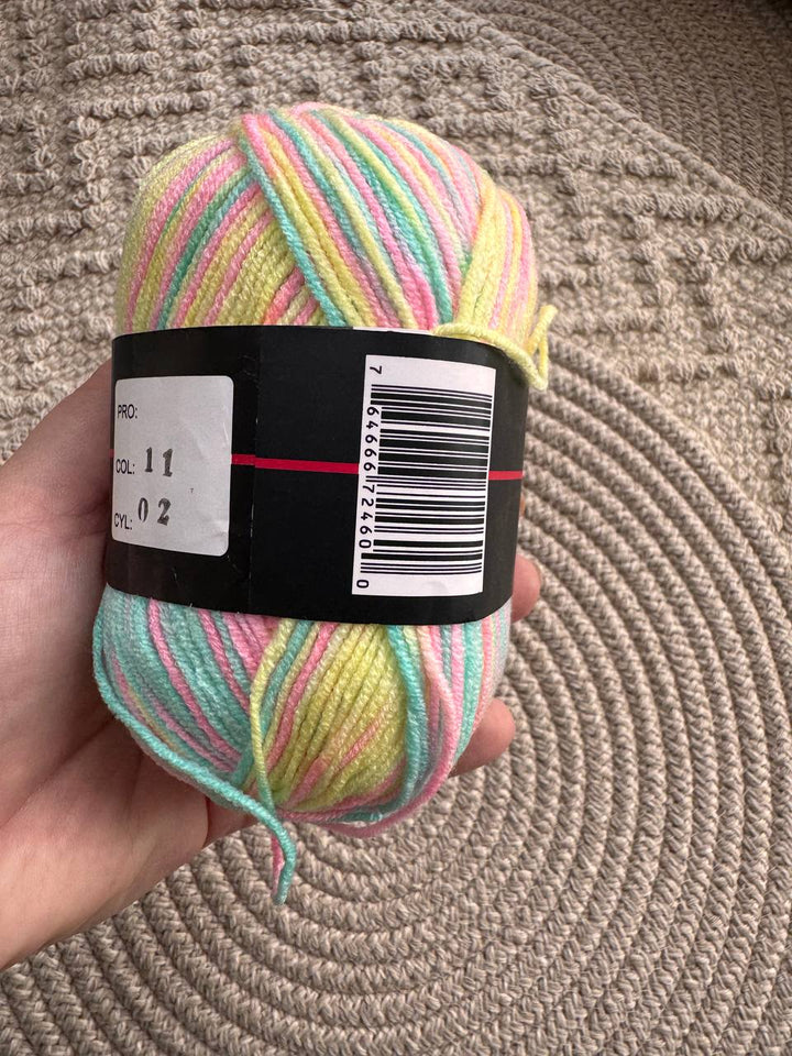 Acrylic Yarn – 50 g Multicolour Pastel Yarn for Knitting, Crochet & Creative Projects